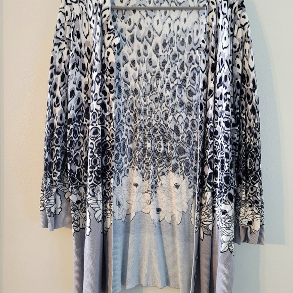 Cyrus Sweaters - Leopard/Floral print cardigan